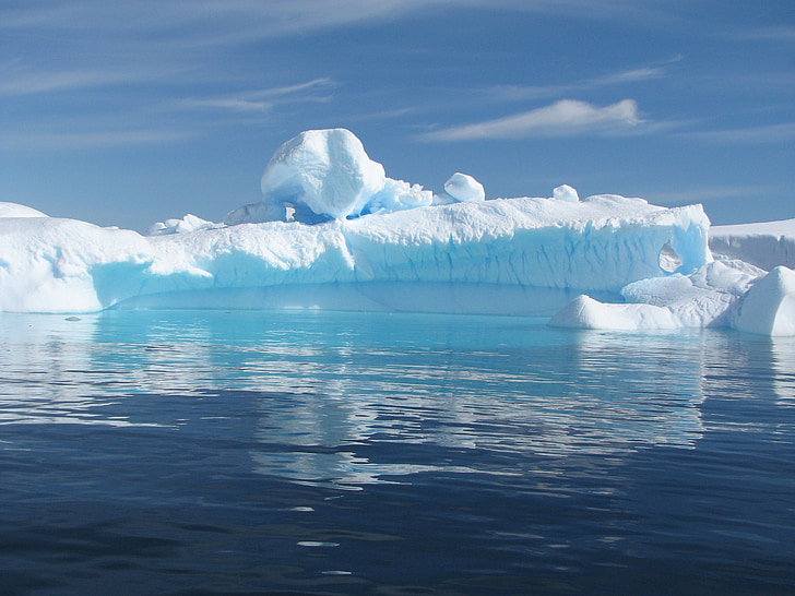 iceberg, calm, blue, ice, cold, floating, ocean