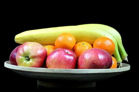 fruit, apples, bananas, nature, eating, food, vitamins