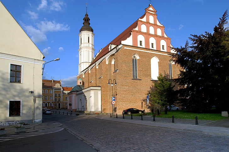 Opole, Schlesien, kirke, arkitektur, bygningen utvendig, blå, himmelen