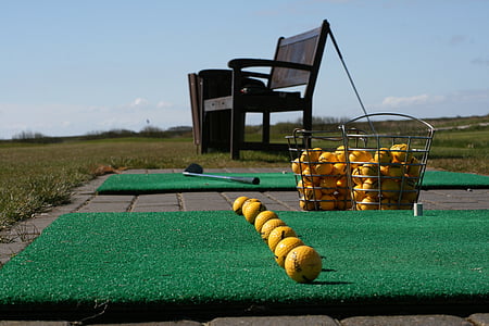 Golf, campo de prácticas, línea de, Club, oscilación, práctica, juego