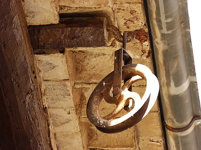 pulley, old, vintage, roof, cabrestrante, mechanism
