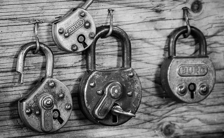 lock, rusted, barn, shed, iron, vintage, padlock