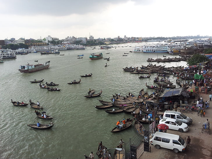 Bangladesh, Dhaka, Buriganga river, personer, Asia