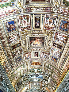 roof, vatican, church, paintings