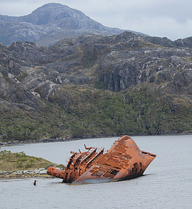 laivo sudužimas, Čilė, Pietų Amerika, Patagonia, vandenyno, Čilės