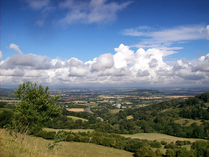 Gloucestershire, Inglaterra, Gran Bretaña, cielo, nubes, paisaje, Scenic