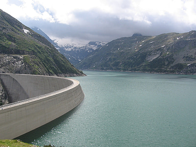 kölnbrein dam, dam, reservoir, lake, building, austria, mountains