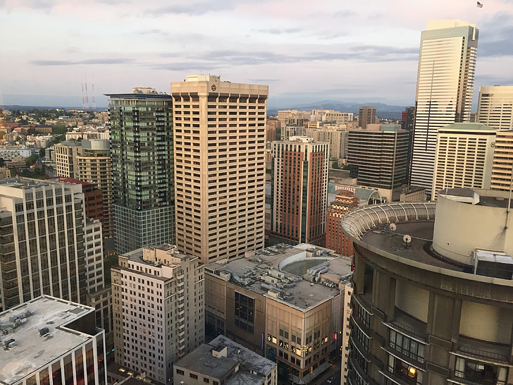 Seattle, City, Downtown, skyline, Washington, bybilledet, Urban