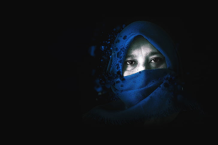 manipulation, portrait, editing, displacement, face, blue, people