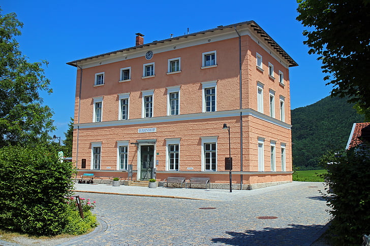 Estação Ferroviária, lugar, Aschau, Chiemgau, estilo arquitetônico, arquitetura, edifício