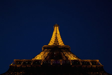 Wieża Eiffla, Paryż, Wieża, Francja, Historia, nocne niebo, życie nocne