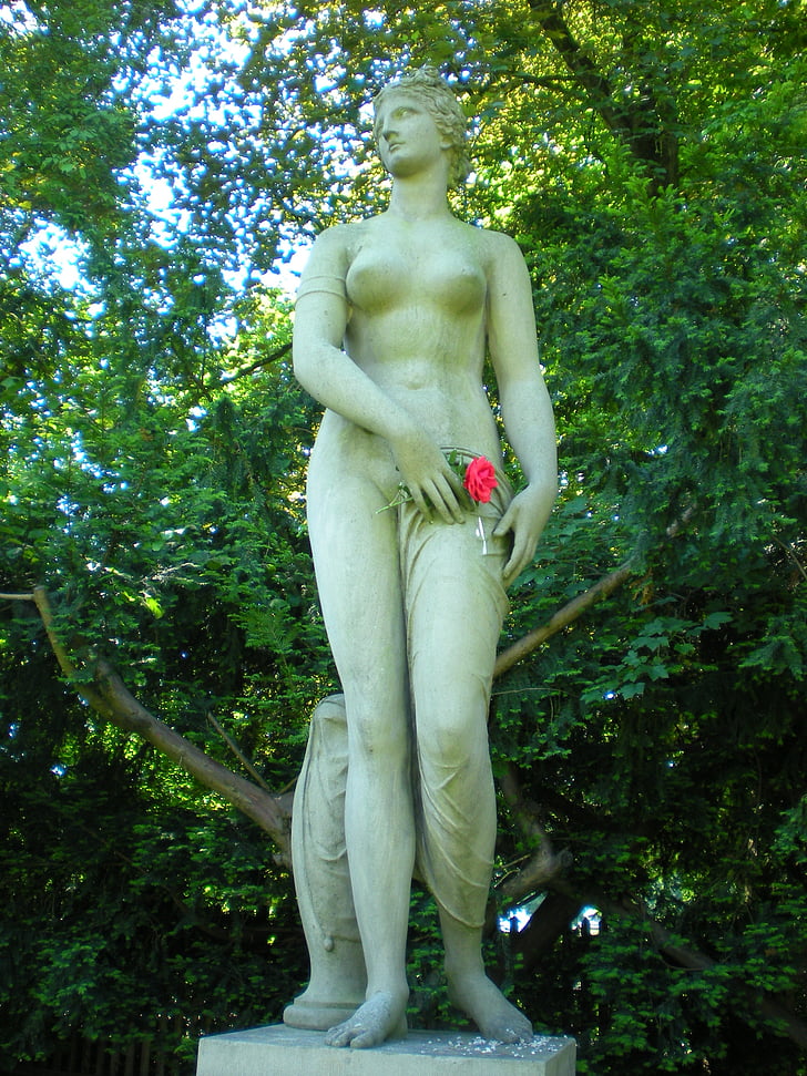Park, stillhet, skulptur, Potsdam, statuen