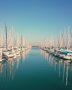 člny, Marina, Dock, vody, Harbor, more, námorných
