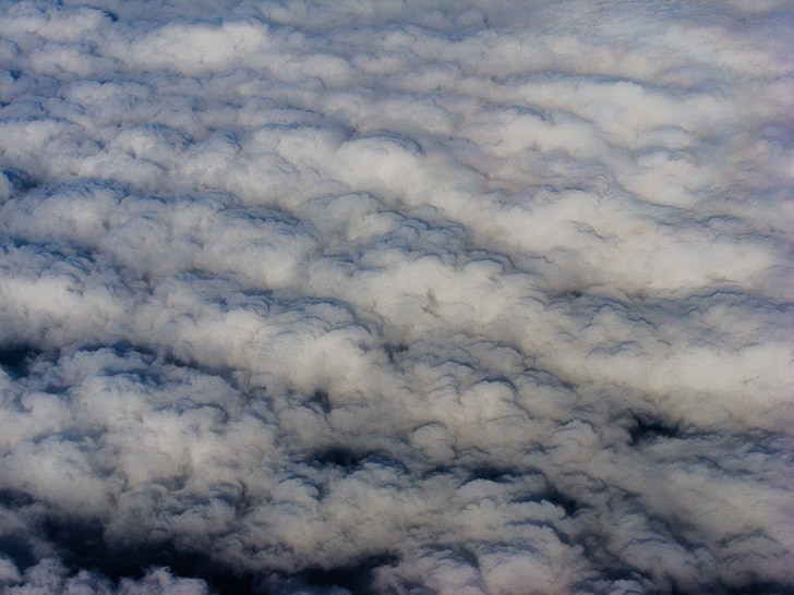 núvols, núvol, cel, tempesta, avió comercial, fantasia, natura