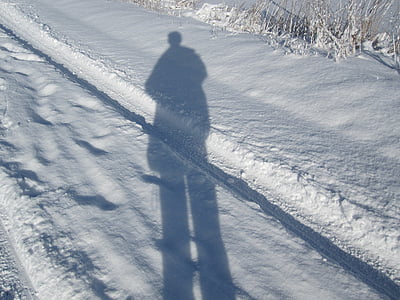 šešėlis, sniego, žiemą
