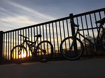 ciklas, fotografija, kelionės, dviratis, lauke, dviračių sportas, Saulėlydis