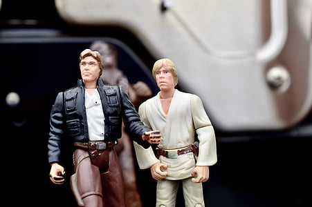 Star wars, Han solo, Luke skywalker, akční figurky, hračka, Film, Film