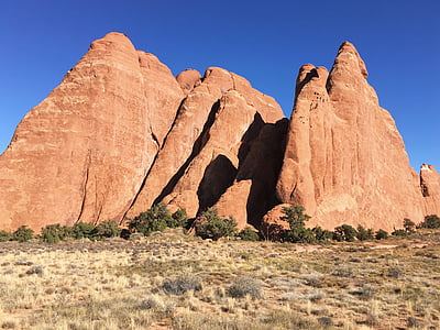 brown, rock, formation, daytime, mountain, rock formation, sandstone