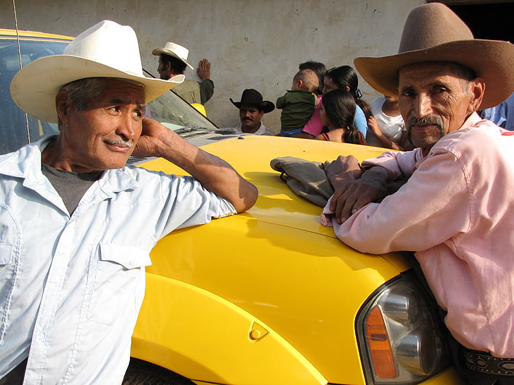 Cowboys, Honduras, occidentale, uomini, persone, vecchio, anziani