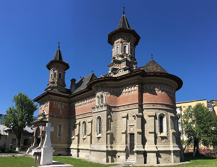 kostel, modrá, náboženství, budova