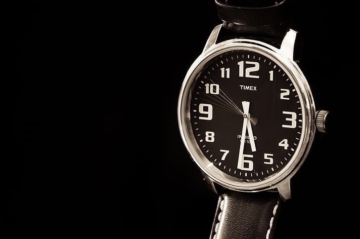 clàssic, close-up, temps, veure, rellotge de polsera