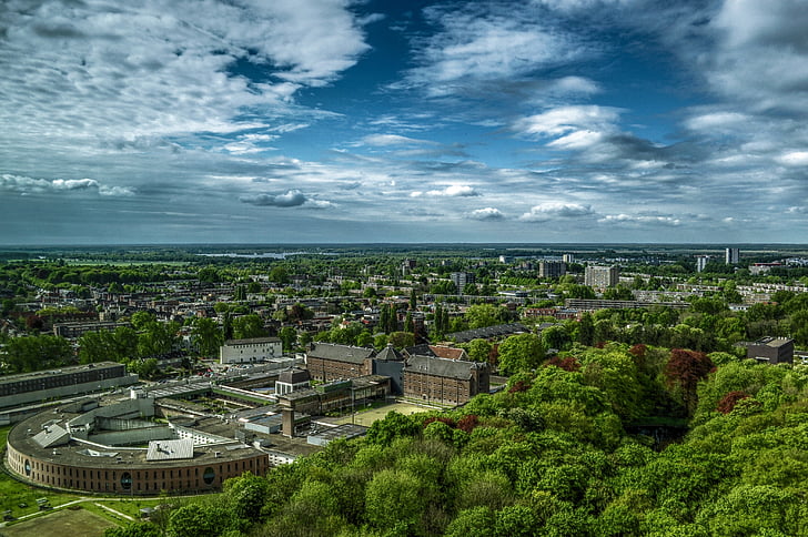 Groningen, città, vista, paesaggio urbano, Panorama, Paesi Bassi