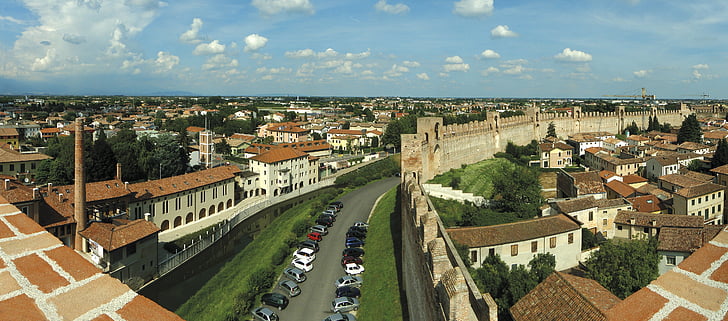 Citadelle, Padova, Veneto, vue d’ensemble, architecture, Italie, murs