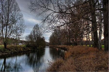 river, diemel, warburg, nature, rest, landscape, sky