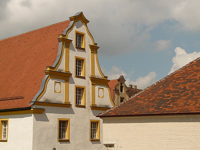 domov, fasada, baročni, strehe, stavbe, okno