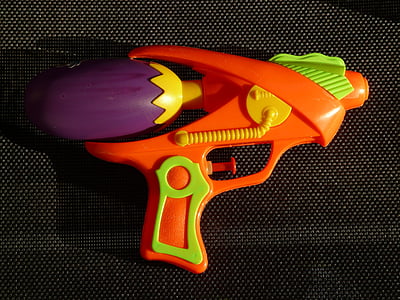 water gun, spray gun, pistol, toys, child, colorful, color