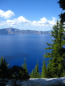 Кратерное озеро, Каскад гор, Национальный парк, Орегон, Каскад, Вулкан, Кратер