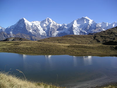 Eiger, Monks, neapstrādātas, kalni, Grindelvaldu, Šveice, Alpu