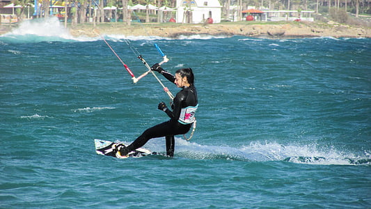 Kite surf, Surfer, surfing, Sport, Ekstremalne, wiatr, aktywność