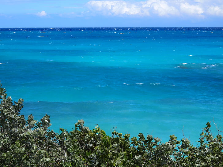Бахамски острови, океан, Ексума, море, вълни, синьо, ваканция