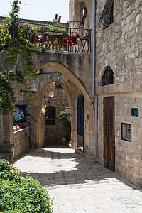 arkitektur, Jaffa, gamle gaten, gamlebyen, veien, gamle, byen