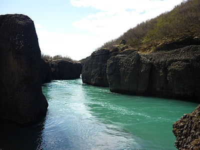 воды, скалы, Исландия, Природа, пейзажи, Открытый, камень