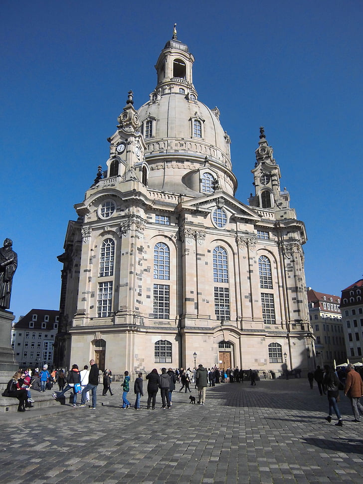 Frauenkirche, Dresden, Tyskland, kirke, Neumarkt, Sachsen, Reunion