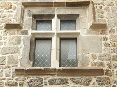 jendela, rumah, abad pertengahan, desa, arsitektur