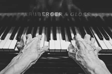 osoba, gra, auberger, połysk, fortepian, ręce, Muzyka