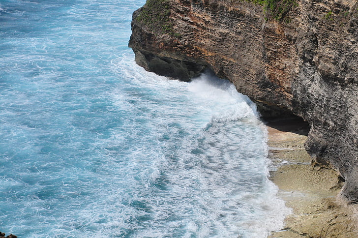 jūras, viļņi, Bali, jūra, daba, krasta līnija, klints