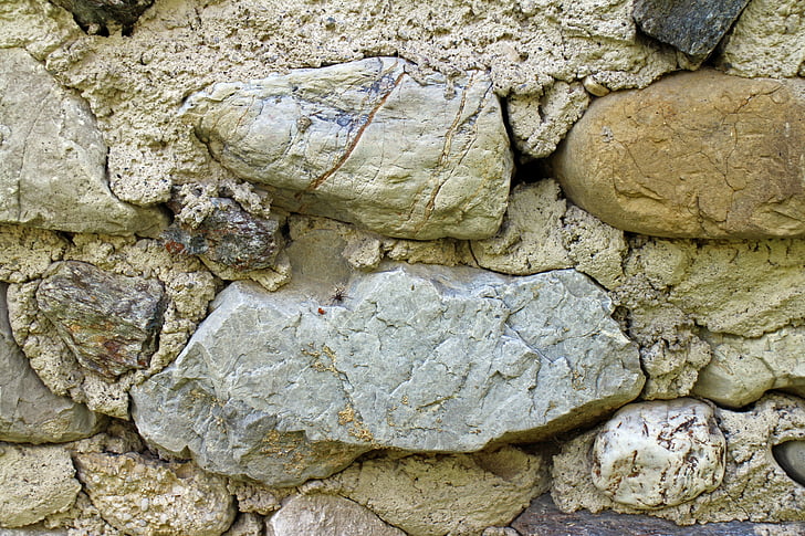 pedres, paret, estructura, textura, fons, mur de pedra, façana