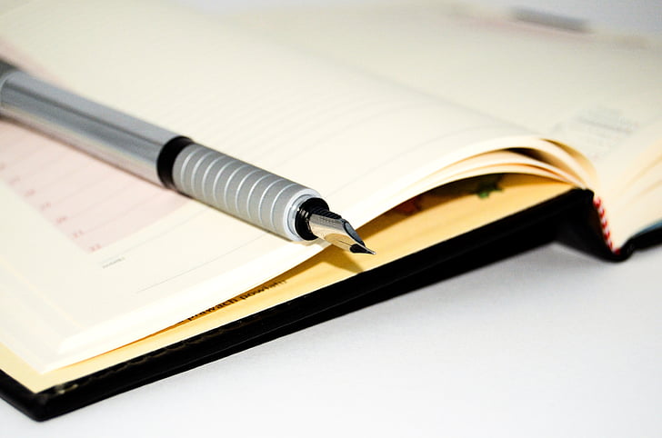 Notebook, air mancur pena, pena, Catatan, Untuk menulis, Kantor, Kalender
