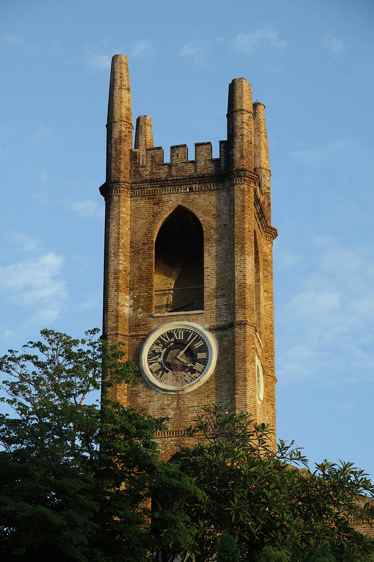 tour de la cloche, Église, Cathédrale, tour, campagne de, gens, façade