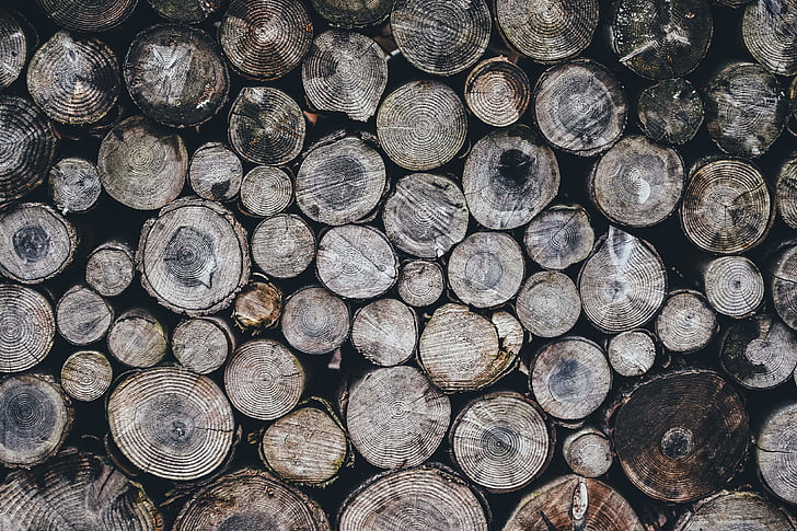 logs, pattern, pile, wood