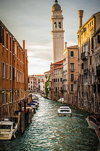 Velence, Olaszország, város, városi, víz, építészet, Vintage