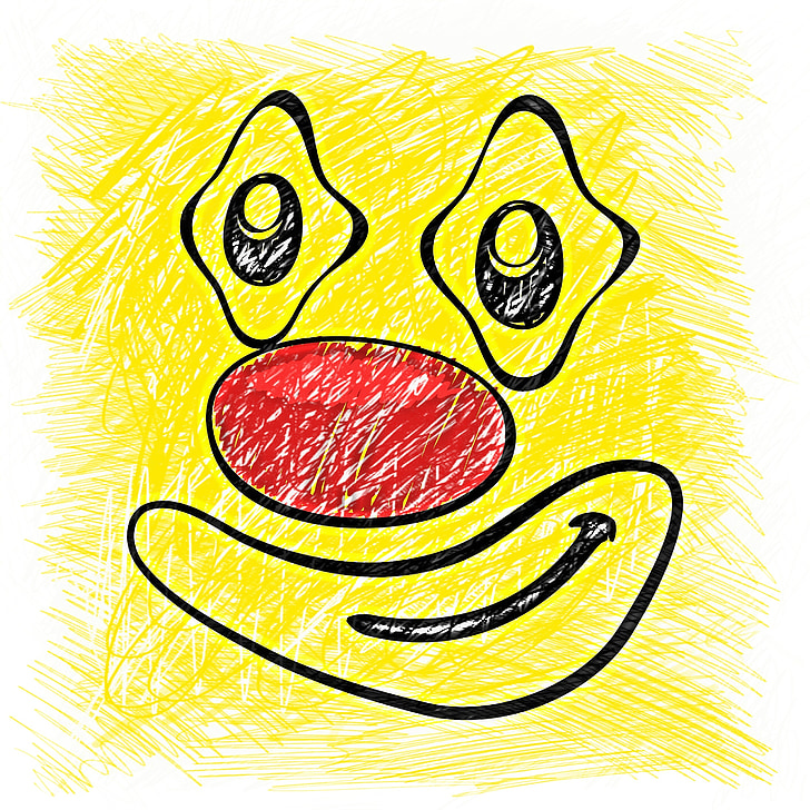 smiley, drawing, colorful, funny