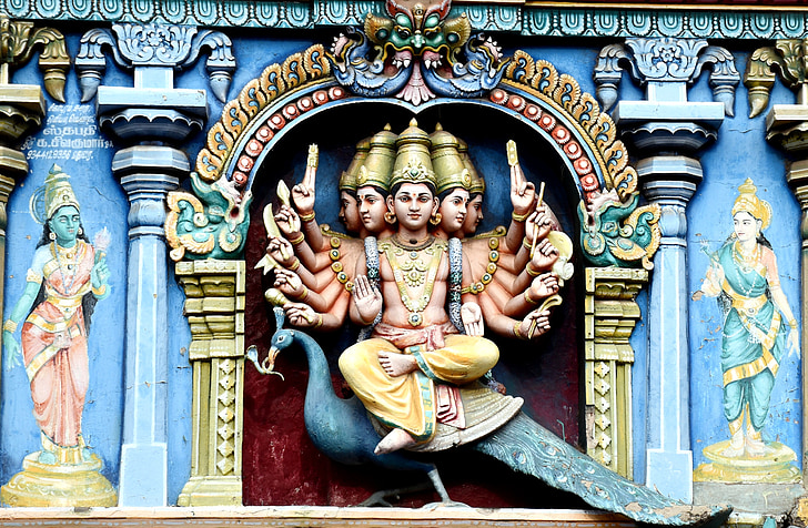 Madurai, Templo de Meenakshi amman, muruga carga, Deidad, Kovil, escultura, religión