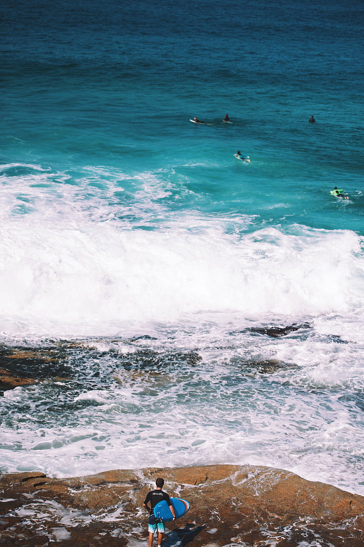 azul, agua, mar, Océano, personas, natación, al aire libre