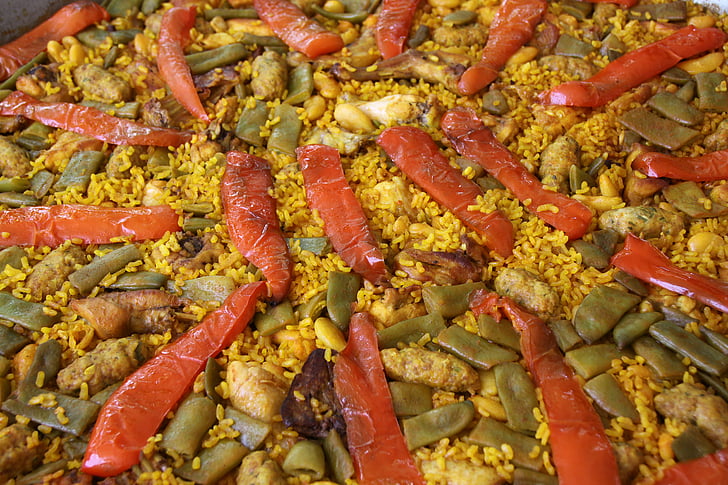 paella, mutfak, pirinç, geleneksel çanak, sebze