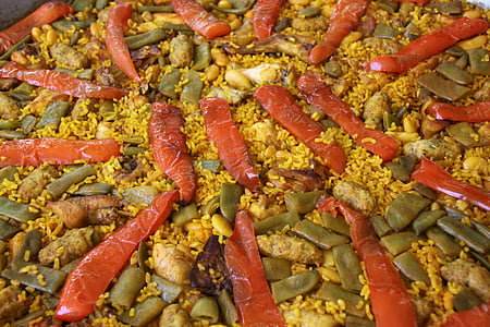 paella, bucatarie, orez, mâncare tradiţională, legume